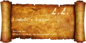 Lombár Lajos névjegykártya